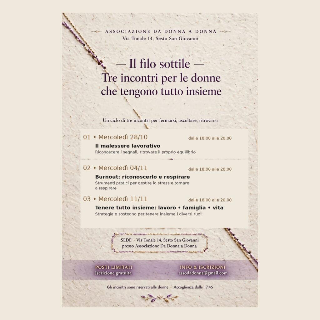Il filo sottile - volantino iniziativa
