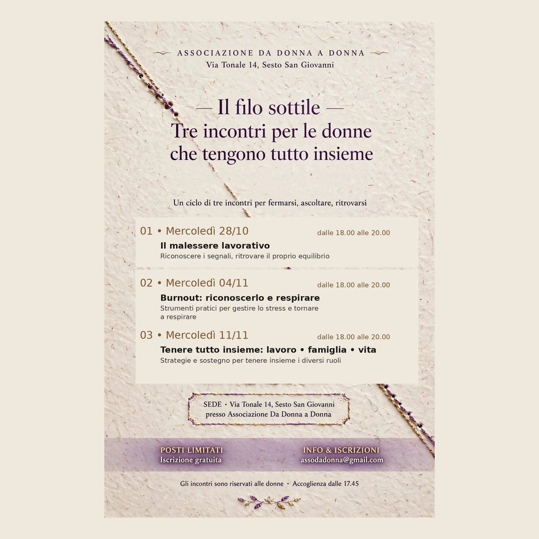 Il filo sottile - volantino iniziativa